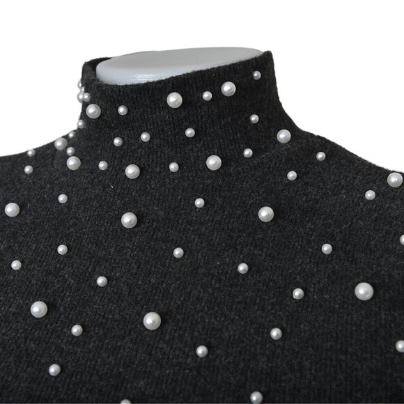 NWT Zara Soft Feel Pearl Sweater Gray Size Medium - Picture 4 of 10